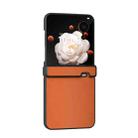 For Honor Magic V Flip Three Parts PU Leather Black Frame Full Coverage Phone Case(Orange) - 2