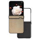 For Honor Magic V Flip Three Parts PU Leather Black Frame Full Coverage Phone Case(Gold) - 1