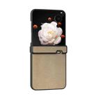 For Honor Magic V Flip Three Parts PU Leather Black Frame Full Coverage Phone Case(Gold) - 2