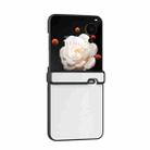 For Honor Magic V Flip Three Parts PU Leather Black Frame Full Coverage Phone Case(White) - 2