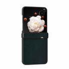 For Honor Magic V Flip Three Parts PU Leather Black Frame Full Coverage Phone Case(Green) - 2