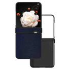 For Honor Magic V Flip Three Parts PU Leather Black Frame Full Coverage Phone Case(Dark Blue) - 1