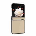 For Honor Magic V Flip Three Parts PU Leather Black Frame Full Coverage Phone Case(Peach Pink) - 2