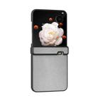 For Honor Magic V Flip Three Parts PU Leather Black Frame Full Coverage Phone Case(Silver) - 2