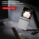 For Honor Magic V Flip Three Parts PU Leather Black Frame Full Coverage Phone Case(Silver) - 3