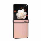 For Honor Magic V Flip Three Parts PU Leather Black Frame Full Coverage Phone Case(Light Pink) - 2