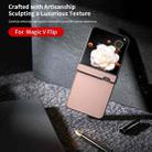 For Honor Magic V Flip Three Parts PU Leather Black Frame Full Coverage Phone Case(Light Pink) - 3