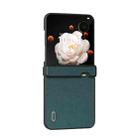 For Honor Magic V Flip ABEEL Three Parts Genuine Leather Luolai Series Phone Case(Dark Green) - 2