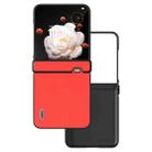 For Honor Magic V Flip ABEEL Three Parts Genuine Leather Luolai Series Phone Case(Red) - 1