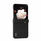 For Honor Magic V Flip ABEEL Three Parts Genuine Leather Luolai Series Phone Case(Black) - 2