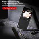 For Honor Magic V Flip ABEEL Three Parts Genuine Leather Luolai Series Phone Case(Black) - 3