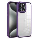 For iPhone 15 Pro Max Colorful Armor Lens Film Transparent Phone Case(Purple) - 1