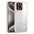 For iPhone 15 Pro Colorful Armor Lens Film Transparent Phone Case(Pink) - 1
