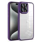 For iPhone 15 Pro Colorful Armor Lens Film Transparent Phone Case(Purple) - 1