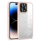 For iPhone 14 Pro Colorful Armor Lens Film Transparent Phone Case(Pink) - 1