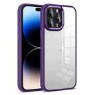 For iPhone 14 Pro Colorful Armor Lens Film Transparent Phone Case(Purple) - 1