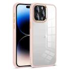 For iPhone 14 Pro Max Colorful Armor Lens Film Transparent Phone Case(Pink) - 1