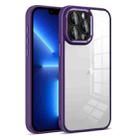 For iPhone 13 Pro Colorful Armor Lens Film Transparent Phone Case(Purple) - 1