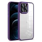 For iPhone 12 Pro Max Colorful Armor Lens Film Transparent Phone Case(Purple) - 1