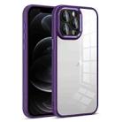 For iPhone 12 Pro Colorful Armor Lens Film Transparent Phone Case(Purple) - 1