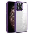 For iPhone 11 Pro Max Colorful Armor Lens Film Transparent Phone Case(Purple) - 1