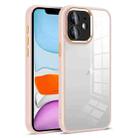 For iPhone 11 Colorful Armor Lens Film Transparent Phone Case(Pink) - 1