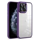 For iPhone 11 Pro Colorful Armor Lens Film Transparent Phone Case(Purple) - 1