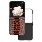 For Honor Magic V Flip ABEEL Three Parts Genuine Leather Weilai Series Phone Case(Coffee) - 1