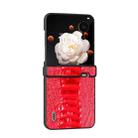 For Honor Magic V Flip ABEEL Three Parts Genuine Leather Weilai Series Phone Case(Red) - 2