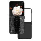 For Honor Magic V Flip ABEEL Three Parts Genuine Leather Weilai Series Phone Case(Black) - 1