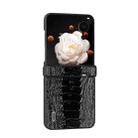 For Honor Magic V Flip ABEEL Three Parts Genuine Leather Weilai Series Phone Case(Black) - 2