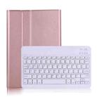 A500 For Samsung Galaxy Tab A7 T500/T505 10.4 inch 2020 Detachable Bluetooth Keyboard Ultrathin Horizontal Flip Leather Tablet Case with Holder & Elastic Band(Rose Gold) - 1