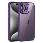 For iPhone 15 Pro Max Colorful Armor Lens Film Translucent Phone Case(Purple) - 1