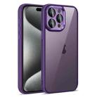 For iPhone 15 Pro Colorful Armor Lens Film Translucent Phone Case(Purple) - 1