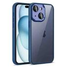 For iPhone 15 Plus Colorful Armor Lens Film Translucent Phone Case(Blue) - 1