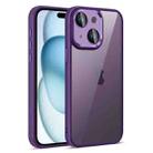 For iPhone 15 Plus Colorful Armor Lens Film Translucent Phone Case(Purple) - 1