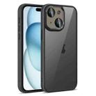 For iPhone 15 Colorful Armor Lens Film Translucent Phone Case(Black) - 1