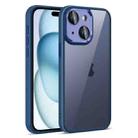 For iPhone 15 Colorful Armor Lens Film Translucent Phone Case(Blue) - 1