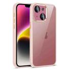 For iPhone 14 Plus Colorful Armor Lens Film Translucent Phone Case(Pink) - 1