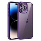 For iPhone 14 Pro Colorful Armor Lens Film Translucent Phone Case(Purple) - 1