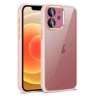 For iPhone 12 Colorful Armor Lens Film Translucent Phone Case(Pink) - 1