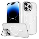 For iPhone 14 Pro Color Edge Lens Holder MagSafe Magnetic Phone Case(White) - 1