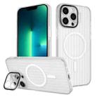 For iPhone 13 Pro Max Color Edge Lens Holder MagSafe Magnetic Phone Case(White) - 1