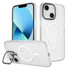 For iPhone 13 Color Edge Lens Holder MagSafe Magnetic Phone Case(White) - 1