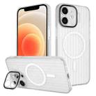 For iPhone 12 Color Edge Lens Holder MagSafe Magnetic Phone Case(White) - 1