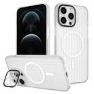 For iPhone 12 Pro Max Color Edge Lens Holder MagSafe Magnetic Phone Case(White) - 1