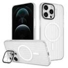 For iPhone 12 Pro Color Edge Lens Holder MagSafe Magnetic Phone Case(White) - 1
