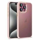 For iPhone 15 Pro Colorful Armor Lens Film Translucent Skin Feel Phone Case(Pink) - 1