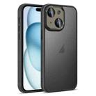 For iPhone 15 Colorful Armor Lens Film Translucent Skin Feel Phone Case(Black) - 1