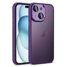 For iPhone 15 Colorful Armor Lens Film Translucent Skin Feel Phone Case(Purple) - 1